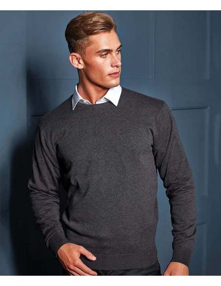 Premier Crew neck cotton-rich knitted sweater