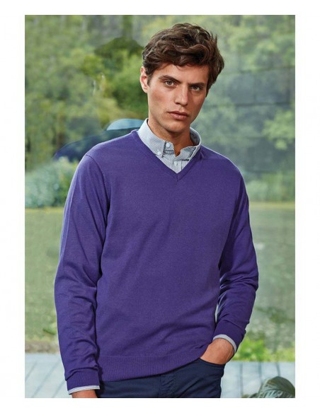Premier V-neck knitted sweater
