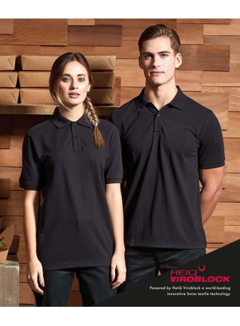 Premier Unisex short sleeve polo shirt, powered by HeiQ Viroblock