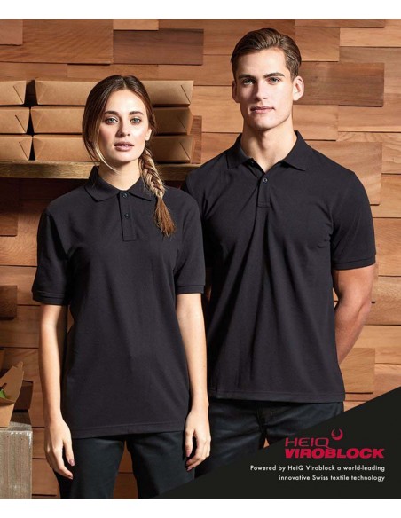 Premier Unisex short sleeve polo shirt, powered by HeiQ Viroblock