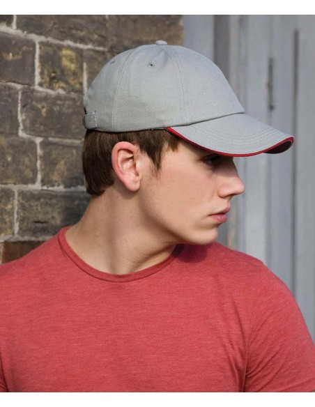 Result Headwear Low-profile heavy brushed cotton cap with sandwich peak