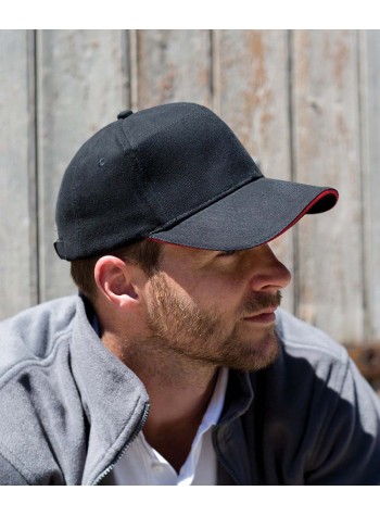 Result Headwear Pro-style heavy cotton cap with sandwich peak