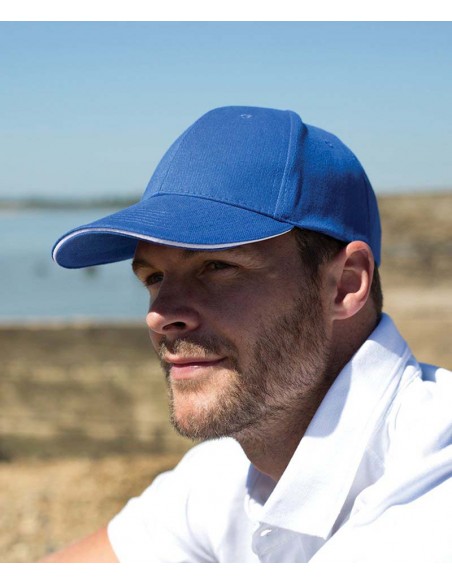 Result Headwear Memphis brushed cotton low-profile sandwich peak cap